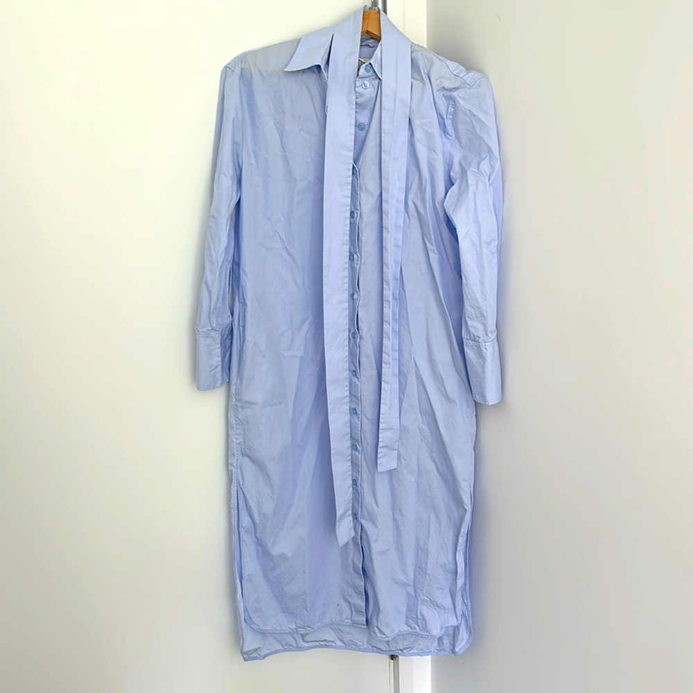 COS 100% cotton long sleeve midi shirt dress with belt - perfect work dress